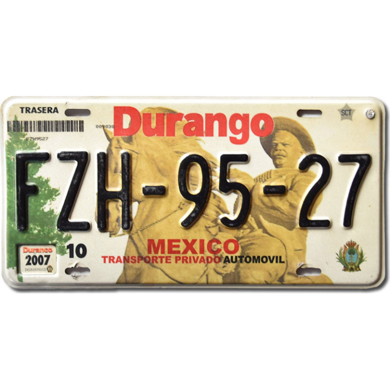 Mexická ŠPZ Durango 2007 FZH-95-27