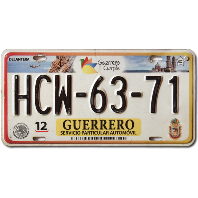 Mexická ŠPZ Guerrero 2016 HCW-63-71