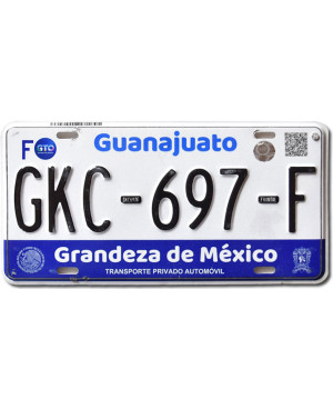Mexická ŠPZ Guanajuato 2020 GKC-697-F