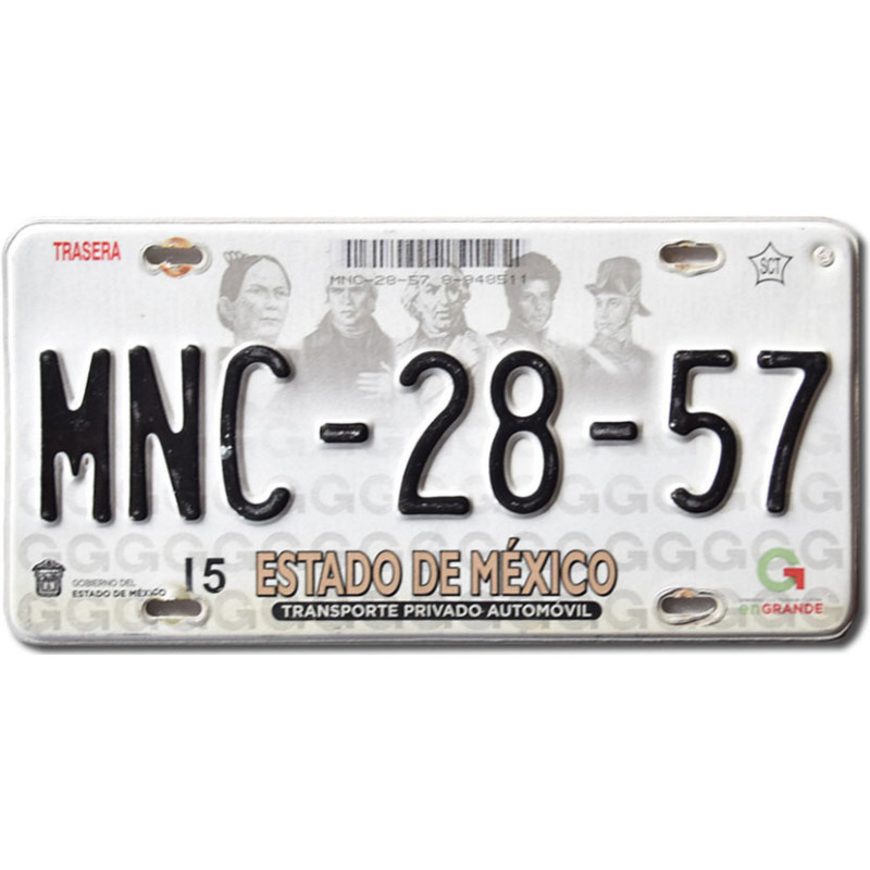 Mexická ŠPZ Estado de Mexico MNC-28-57