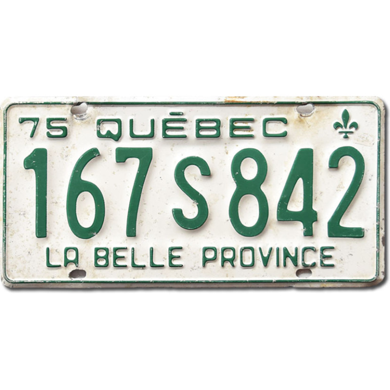 Kanadská ŠPZ Quebec 1975 White 167 S 842