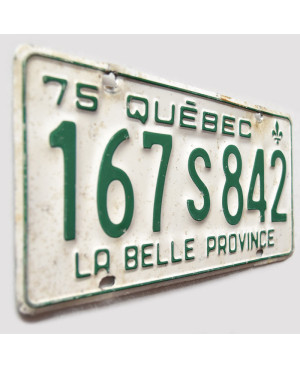 Kanadská ŠPZ Quebec 1975 White 167 S 842