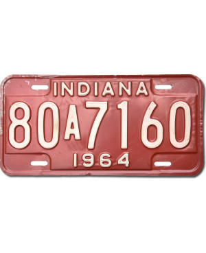 Americká ŠPZ Indiana 1964 Red 80A7160