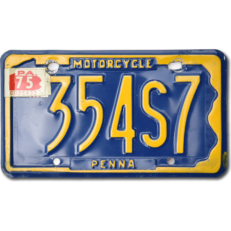 Moto americká ŠPZ Pennsylvania 354S7