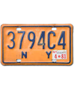 Moto americká ŠPZ New York Yellow 3794C4