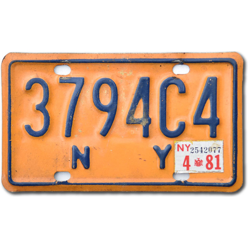 Moto americká ŠPZ New York Yellow 3794C4