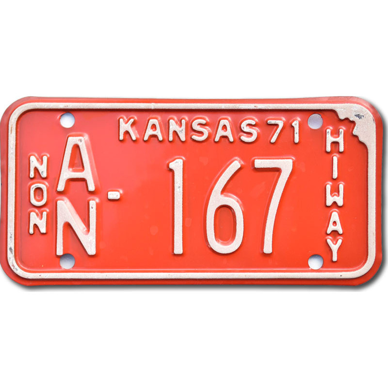 Moto americká ŠPZ Kansas 1971 AN 167