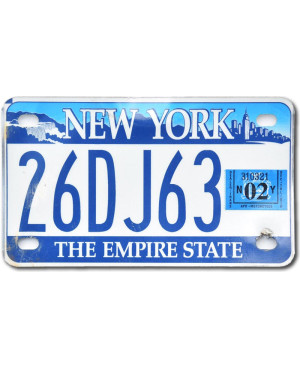 Moto americká ŠPZ New York Empire 26DJ63