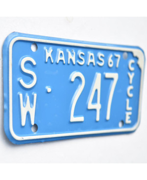 Americká SPZ Kansas 1967 Blue SW 247 moto