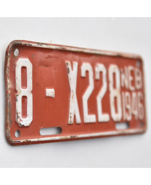 Americká SPZ Nebraska 1946 Red 8-X228 moto
