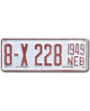 Americká SPZ Nebraska 1949 Silver 8-X228 moto