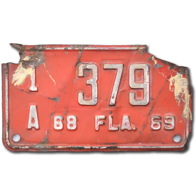 Americká SPZ Florida 1969 Red 1A 379 moto