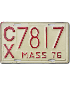 Americká SPZ Massachusetts 1976 CX7817 moto