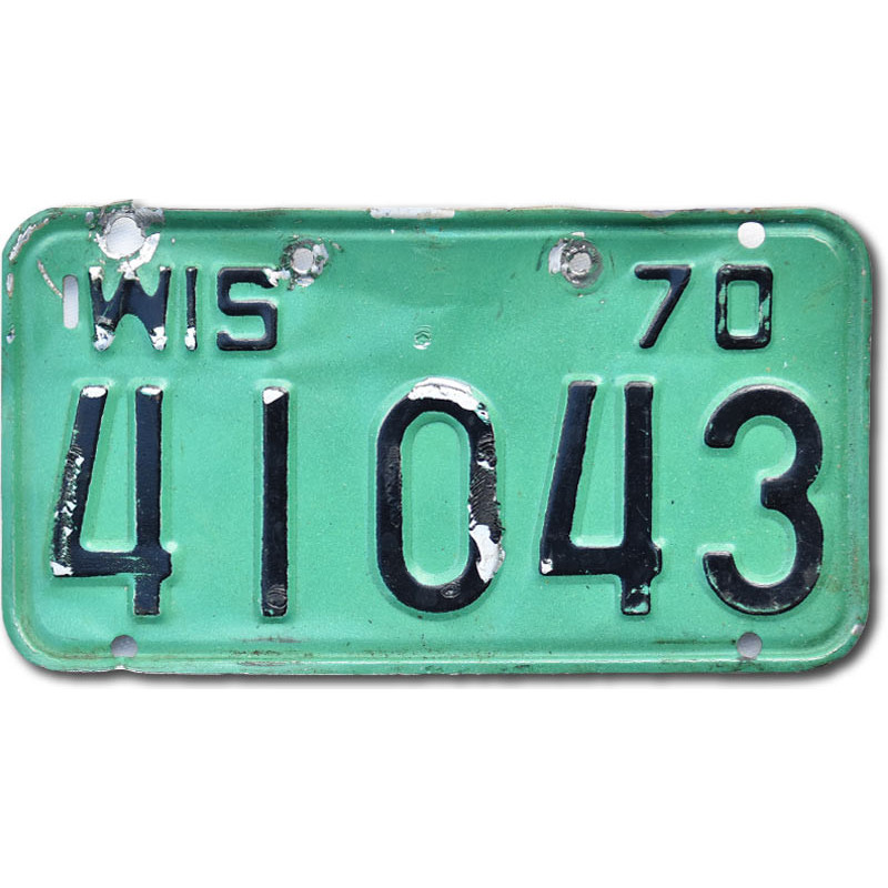Americká SPZ Wisconsin 1970 Green 41043 moto
