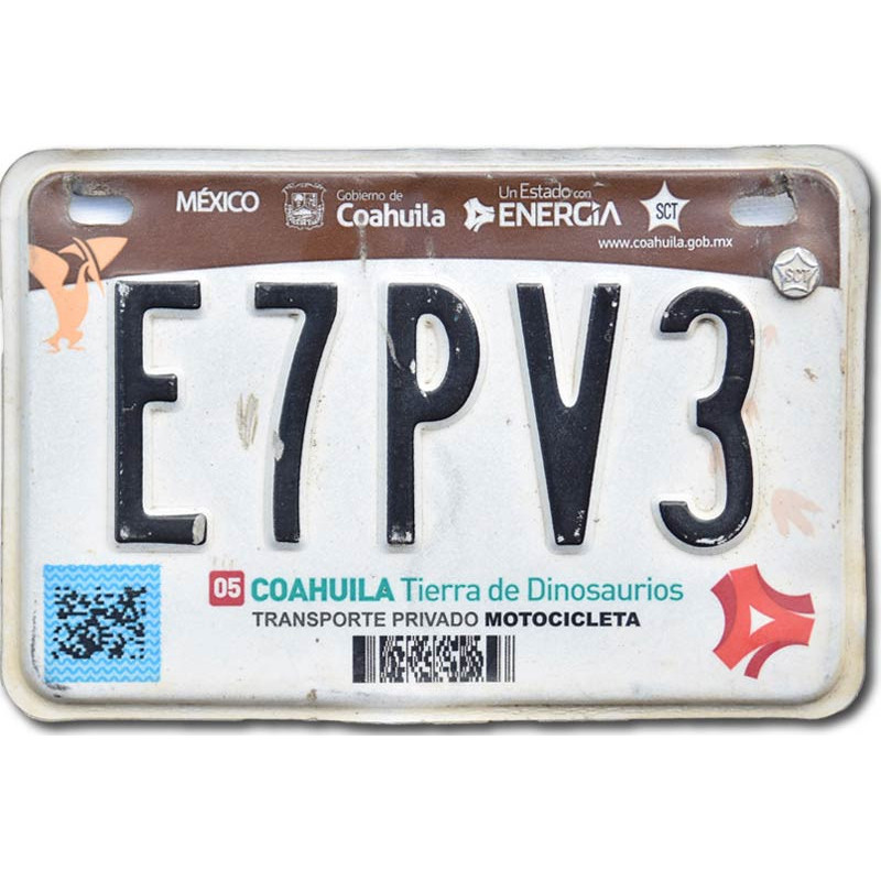 Mexická ŠPZ Coahuila E7PV3 moto