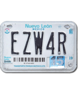 Mexická ŠPZ Nuevo León EZW4R moto