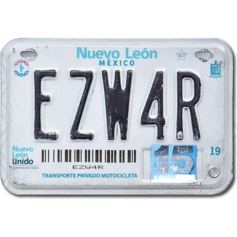 Mexická ŠPZ Nuevo León EZW4R moto
