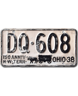 Americká ŠPZ Ohio 1938 Anniversary DQ-608