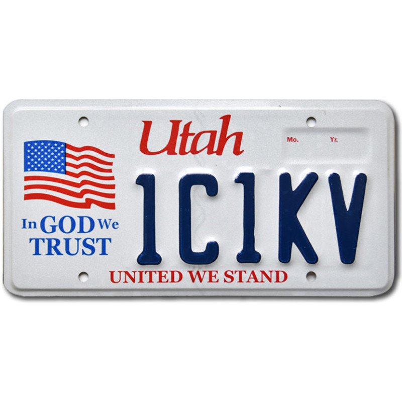 Americká ŠPZ Utah In God We Trust