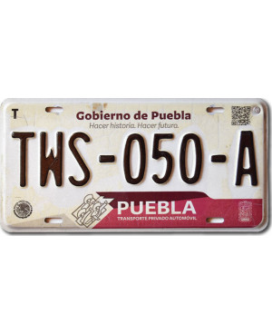 Mexická ŠPZ Puebla TWS-050-A