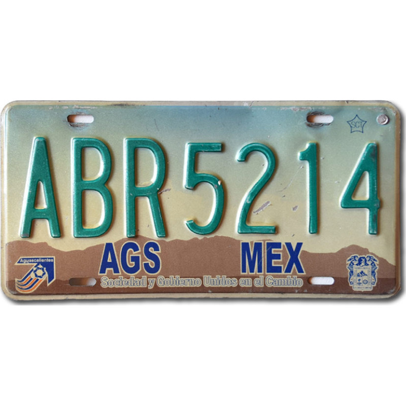 Mexická ŠPZ Aguascaliantes ABR 5214