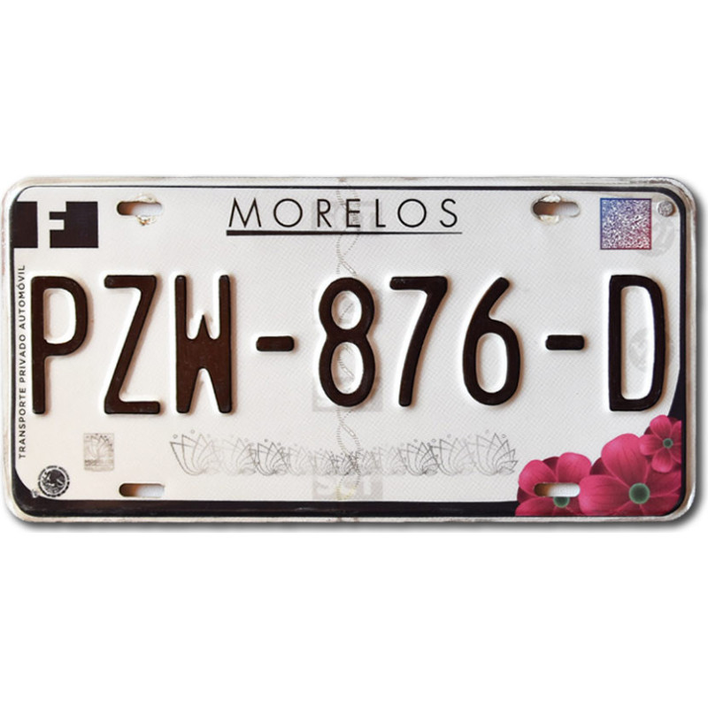 Mexická ŠPZ Morelos PZW-876-D