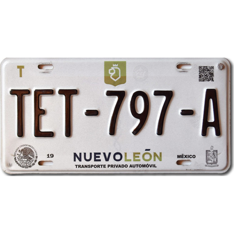 Mexická ŠPZ Nuevo León TET-797-A