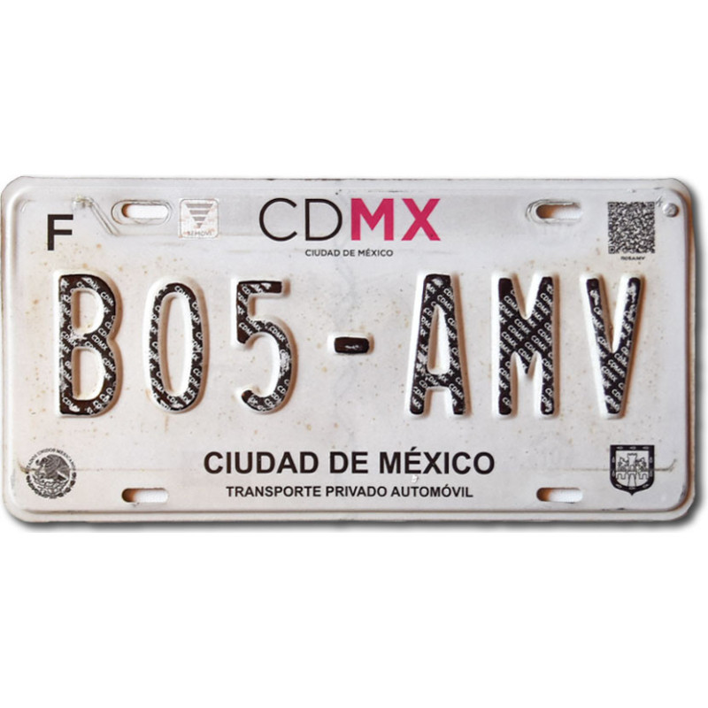 Mexická ŠPZ Ciudad De México B05-AMV