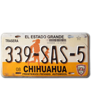 Mexická ŠPZ Chihuahua 339-SAS-5