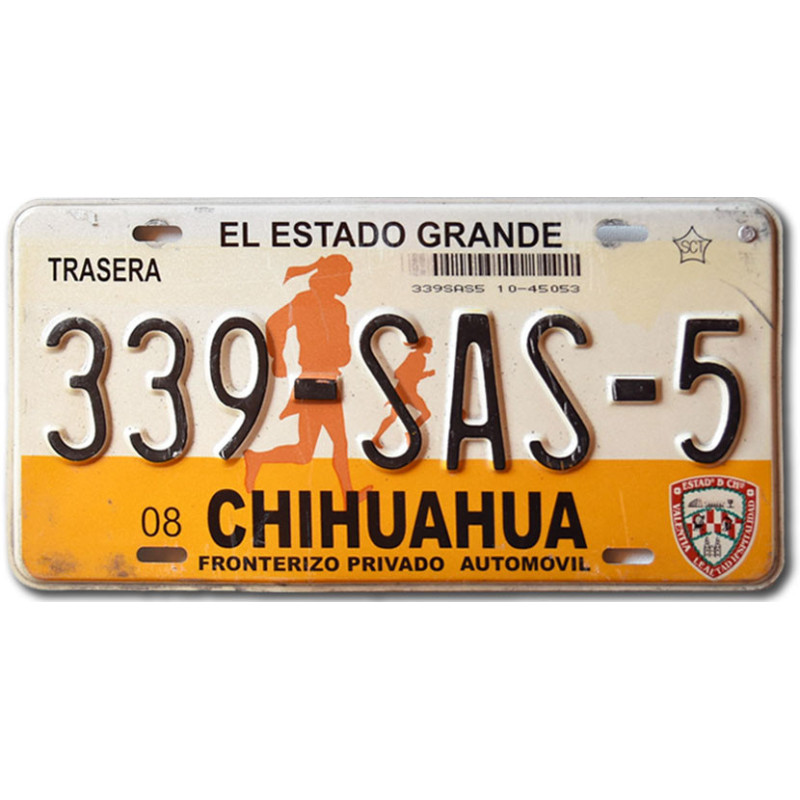 Mexická ŠPZ Chihuahua 339-SAS-5