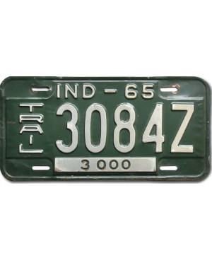 Americká ŠPZ Indiana 1965 Green 3084Z Trailer