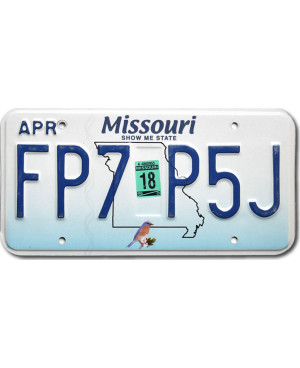 Americká ŠPZ Missouri Blue Bird