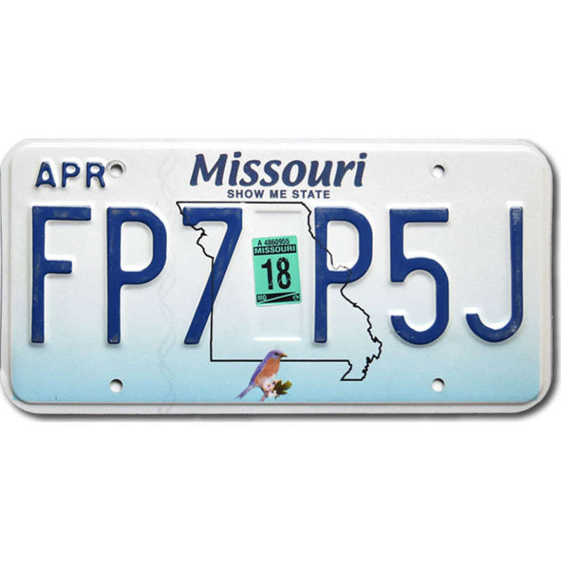 Americká ŠPZ Missouri Blue Bird