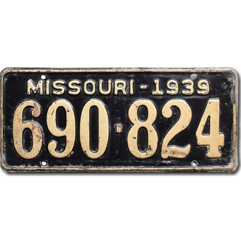 Americká ŠPZ Missouri 1939 Black 690-824