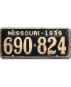 Americká ŠPZ Missouri 1939 Black 690-824