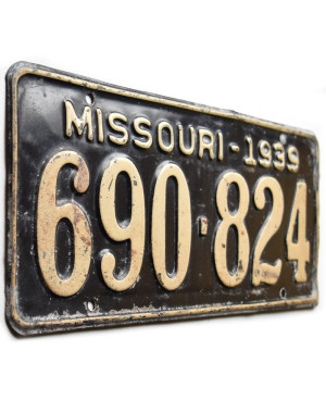 Americká ŠPZ Missouri 1939 Black 690-824
