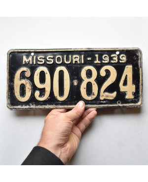 Americká ŠPZ Missouri 1939 Black 690-824