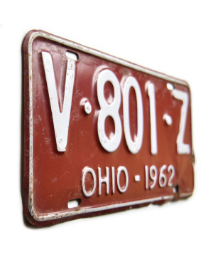 Americká ŠPZ Ohio 1962 Red V-801-Z