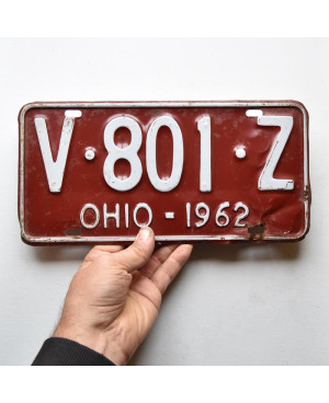 Americká ŠPZ Ohio 1962 Red V-801-Z