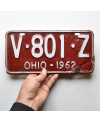 Americká ŠPZ Ohio 1962 Red V-801-Z