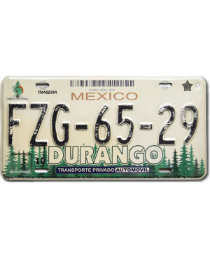 Mexická ŠPZ Durango Forest FZG-65-29