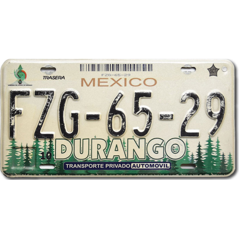 Mexická ŠPZ Durango Forest FZG-65-29