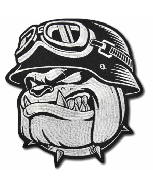 Moto nášivka Bulldog Helmet XXL na chrbát 28 cm x 25 cm