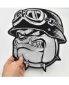 Moto nášivka Bulldog Helmet XXL na chrbát 28 cm x 25 cm