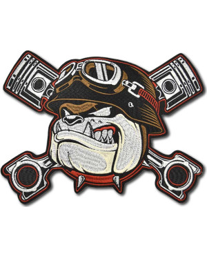 Moto nášivka Bulldog Pistons XXL na chrbát 29 cm x 22 cm