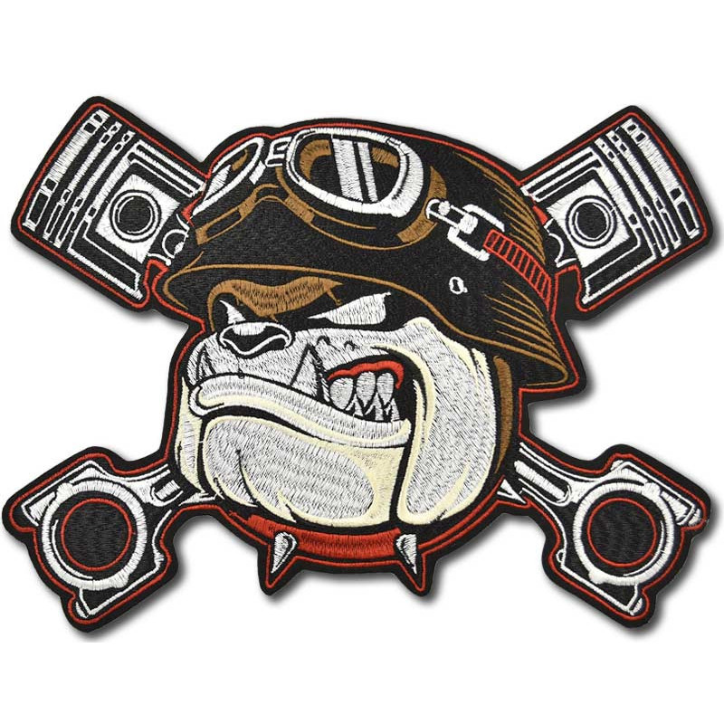 Moto nášivka Bulldog Pistons XXL na chrbát 29 cm x 22 cm
