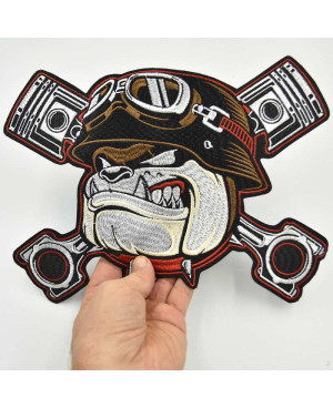 Moto nášivka Bulldog Pistons XXL na chrbát 29 cm x 22 cm