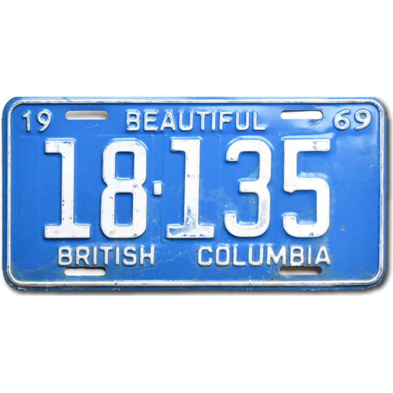 Kanadská ŠPZ British Columbia 1969 Beautiful 18-135