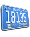 Kanadská ŠPZ British Columbia 1969 Beautiful 18-135