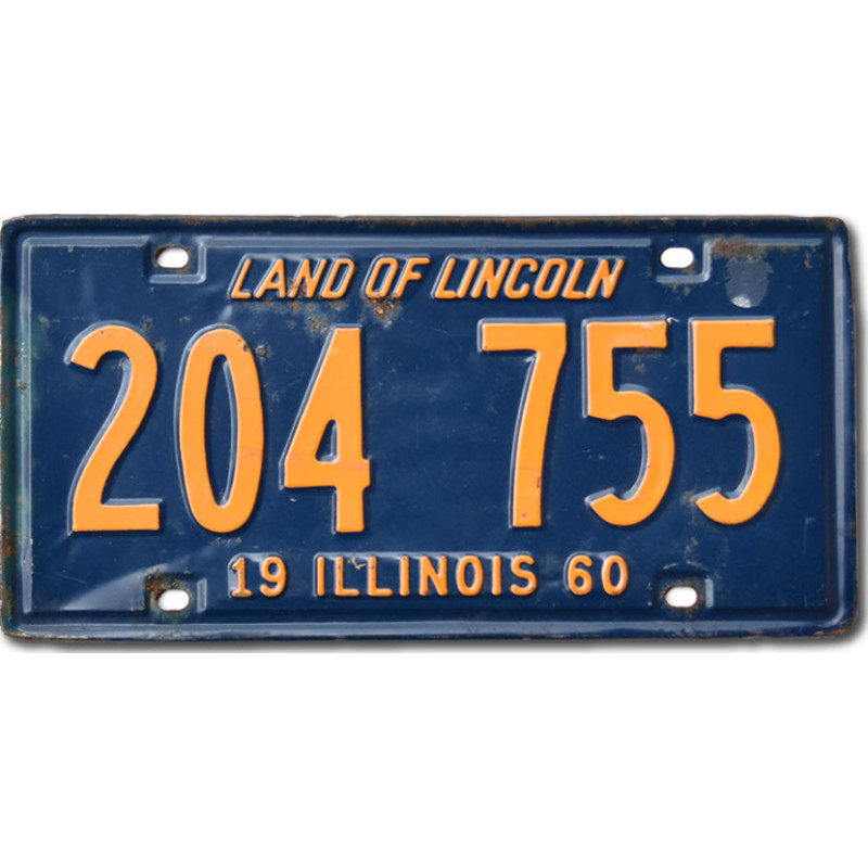 Americká ŠPZ Illinois 1960 Land of Lincoln 204 755